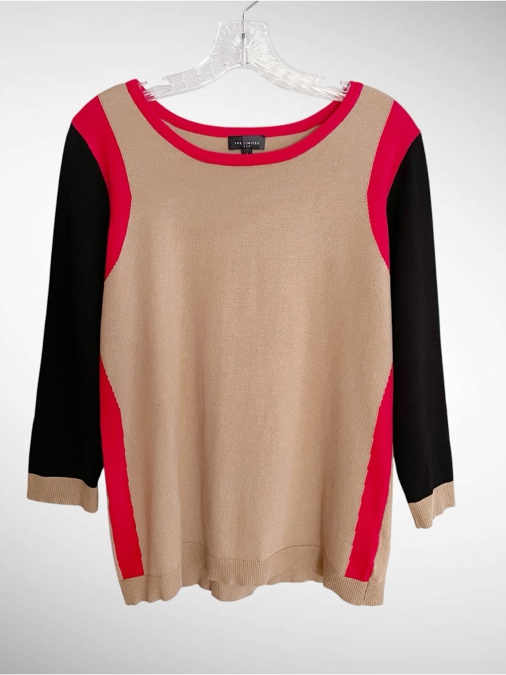The Limited Colorblock Pullover Sweater 3/4-Sleeves